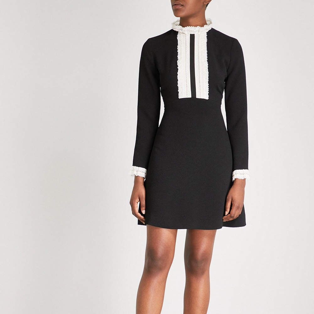 Sandro Dandy Lace-Trimmed Mini Dress